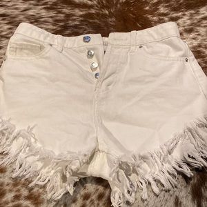 White jean shorts